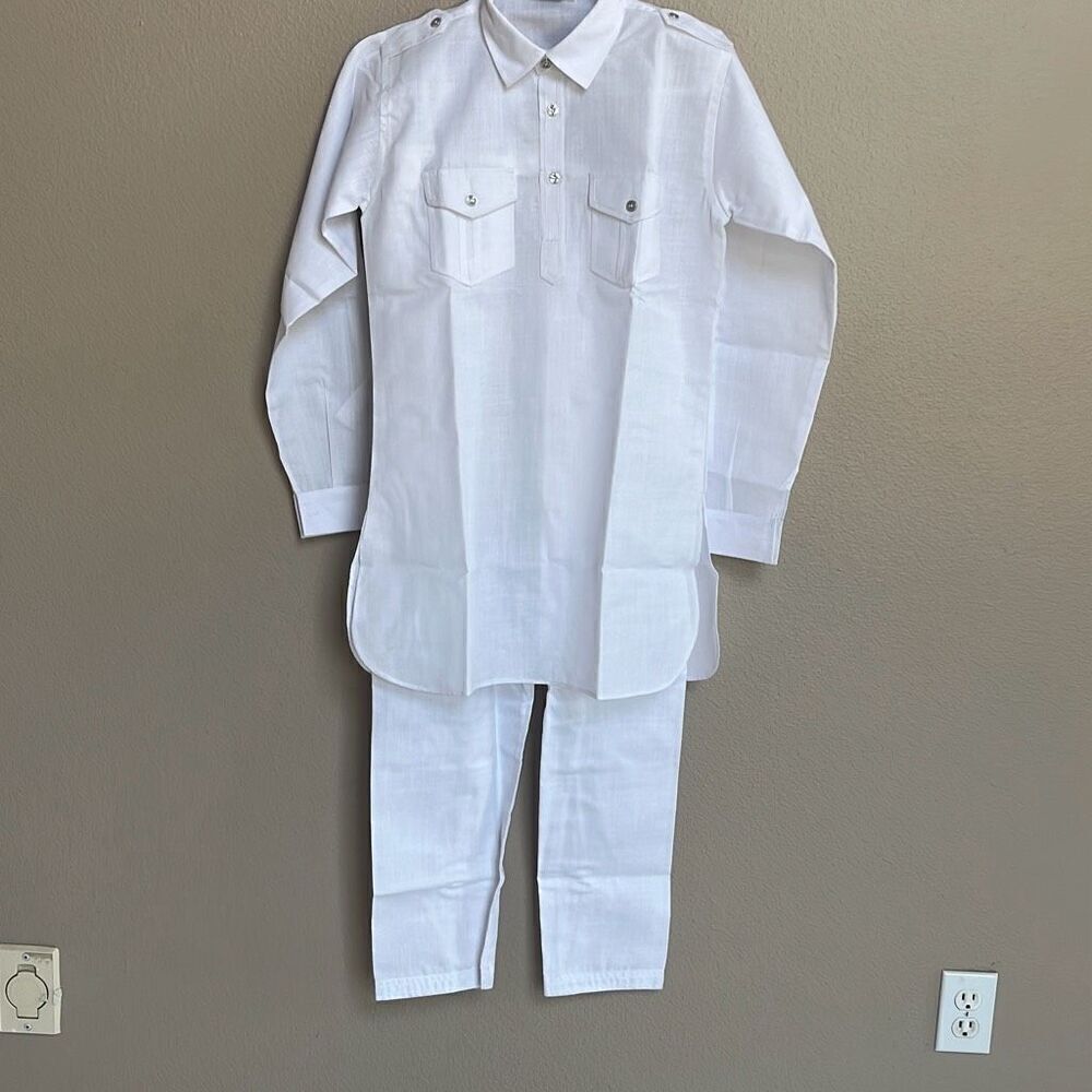 New Boys White Indian Suit - Medium
